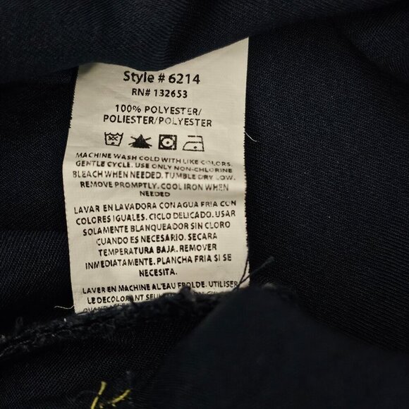 WonderWink Women's Four Stretch Sporty V-Neck Navy Scrub Top - Picture 7 of 7